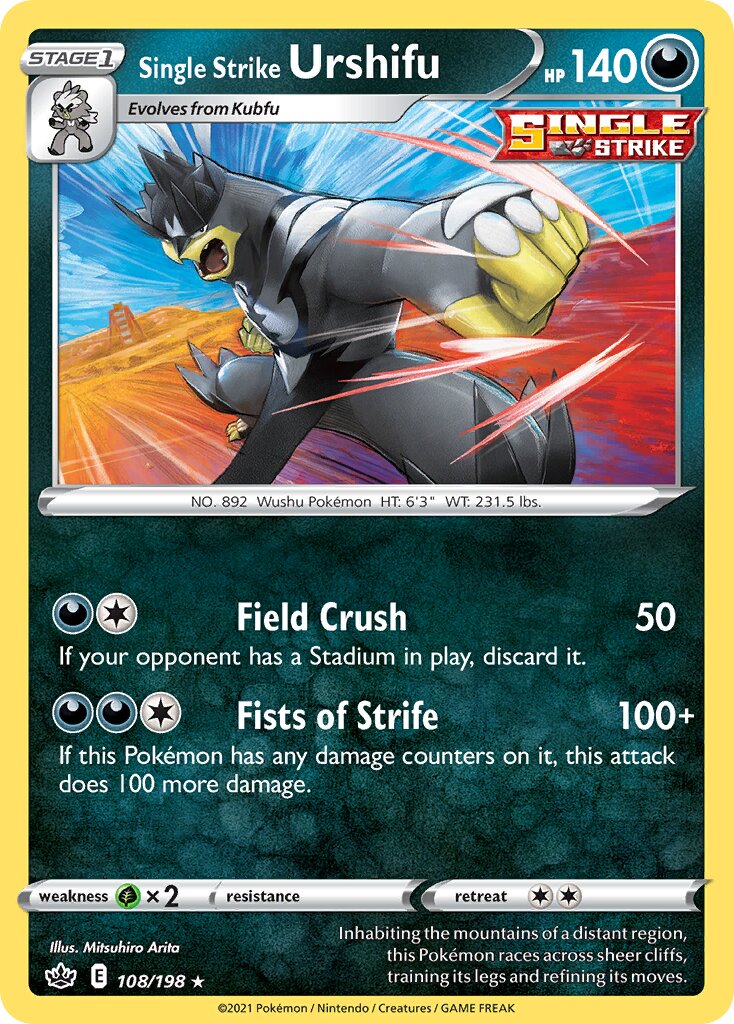 Single Strike Urshifu 108 — Play! Pokémon Prize Pack Series One (English Pokémon TCG card)
