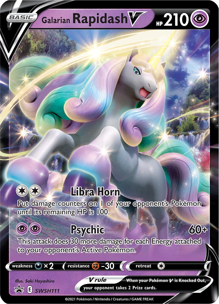 Galarian Rapidash V 111 — Play! Pokémon Prize Pack Series One (English Pokémon TCG card)