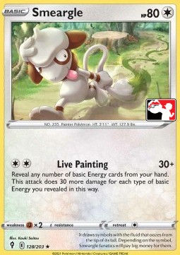 Smeargle 128 — Play! Pokémon Prize Pack Series One (English Pokémon TCG card)