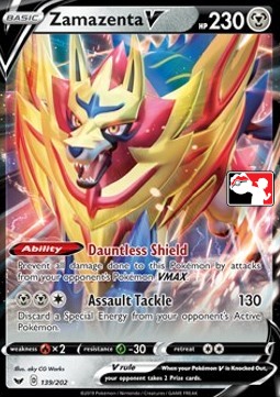 Zamazenta V 139 — Play! Pokémon Prize Pack Series One (English Pokémon TCG card)