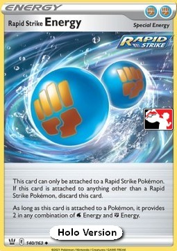 Rapid Strike Energy 140 — Play! Pokémon Prize Pack Series One (English Pokémon TCG card)