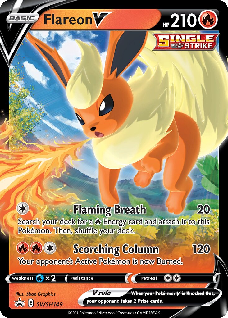 Flareon V 149 — Play! Pokémon Prize Pack Series One (English Pokémon TCG card)