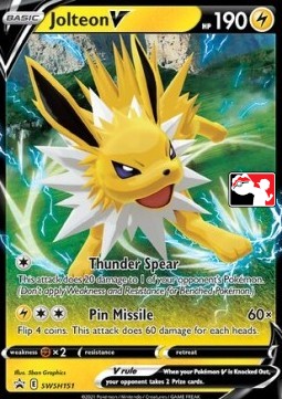 Jolteon V 151 — Play! Pokémon Prize Pack Series One (English Pokémon TCG card)