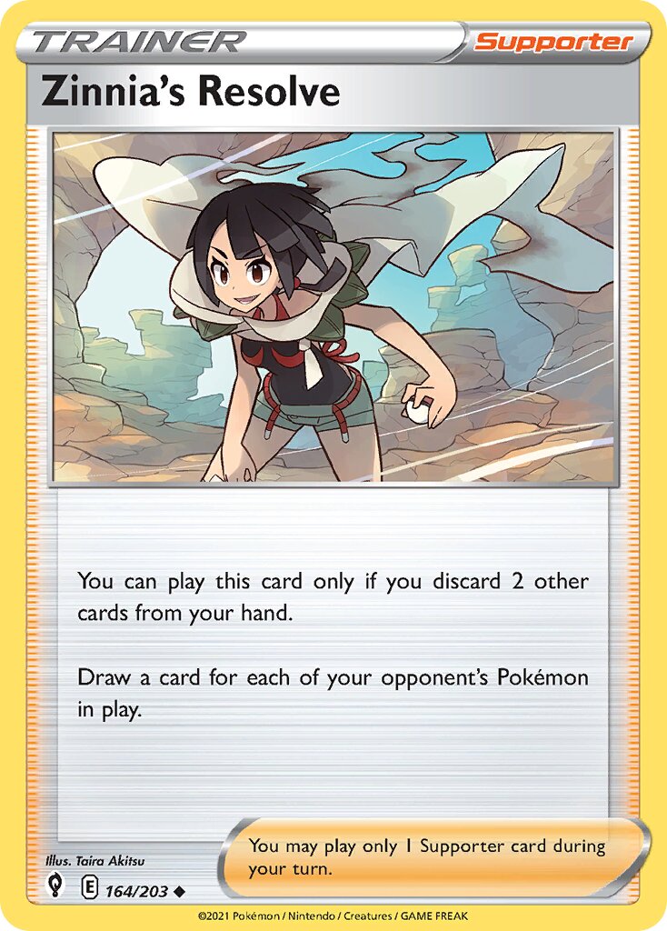 Zinnia's Resolve 164 — Play! Pokémon Prize Pack Series One (English Pokémon TCG card)