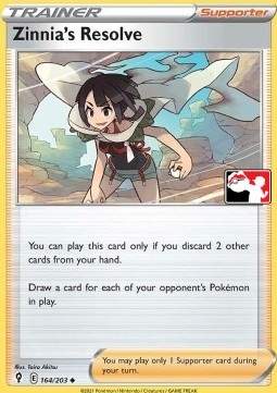 Zinnia's Resolve 164 — Play! Pokémon Prize Pack Series One (English Pokémon TCG card)