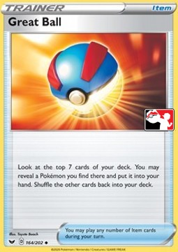 Great Ball 164 — Play! Pokémon Prize Pack Series One (English Pokémon TCG card)