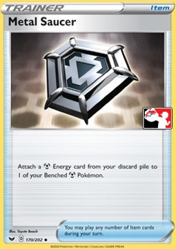 Metal Saucer 170 — Play! Pokémon Prize Pack Series One (English Pokémon TCG card)