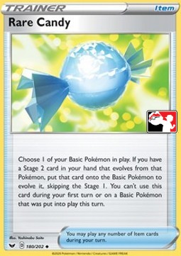 Rare Candy 180 — Play! Pokémon Prize Pack Series One (English Pokémon TCG card)