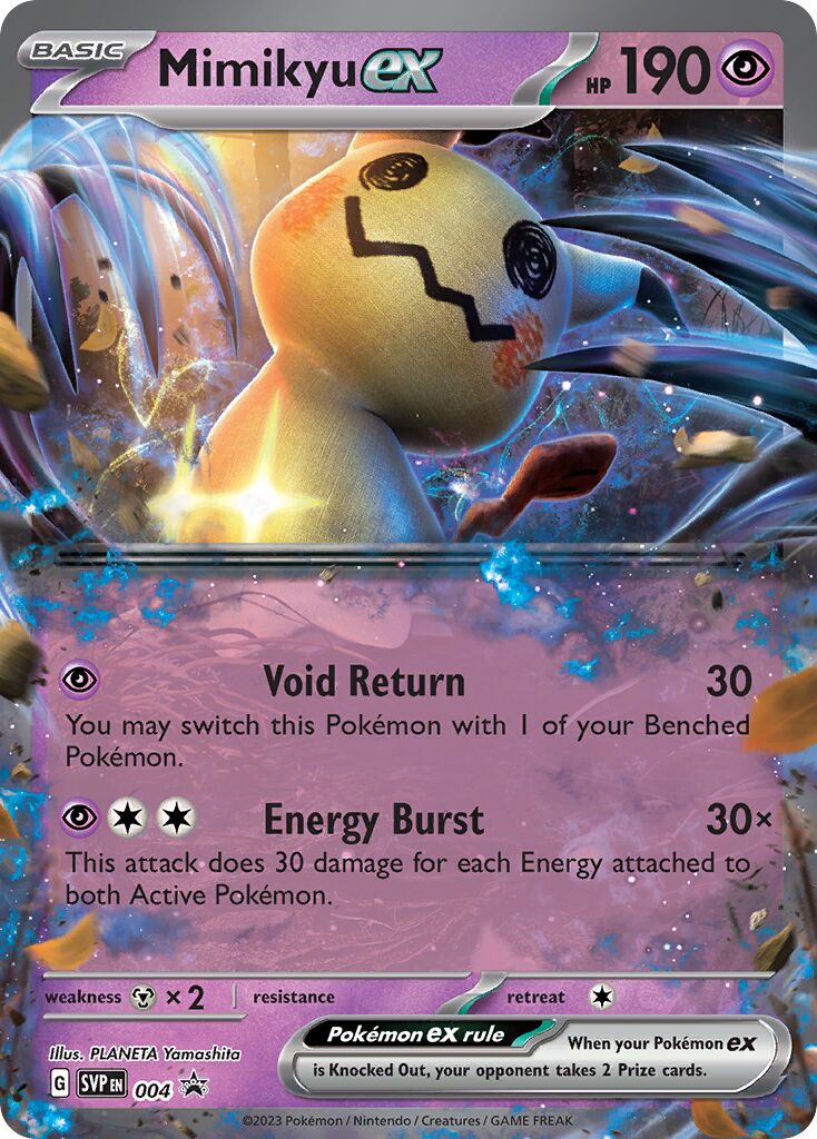 Mimikyu ex 004 — Play! Pokémon Prize Pack Series Three (English Pokémon TCG card)
