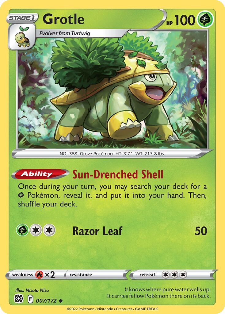 Grotle 007 — Play! Pokémon Prize Pack Series Three (English Pokémon TCG card)