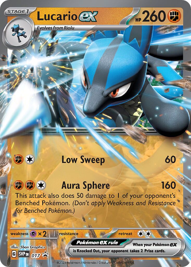 Lucario ex 017 — Play! Pokémon Prize Pack Series Three (English Pokémon TCG card)