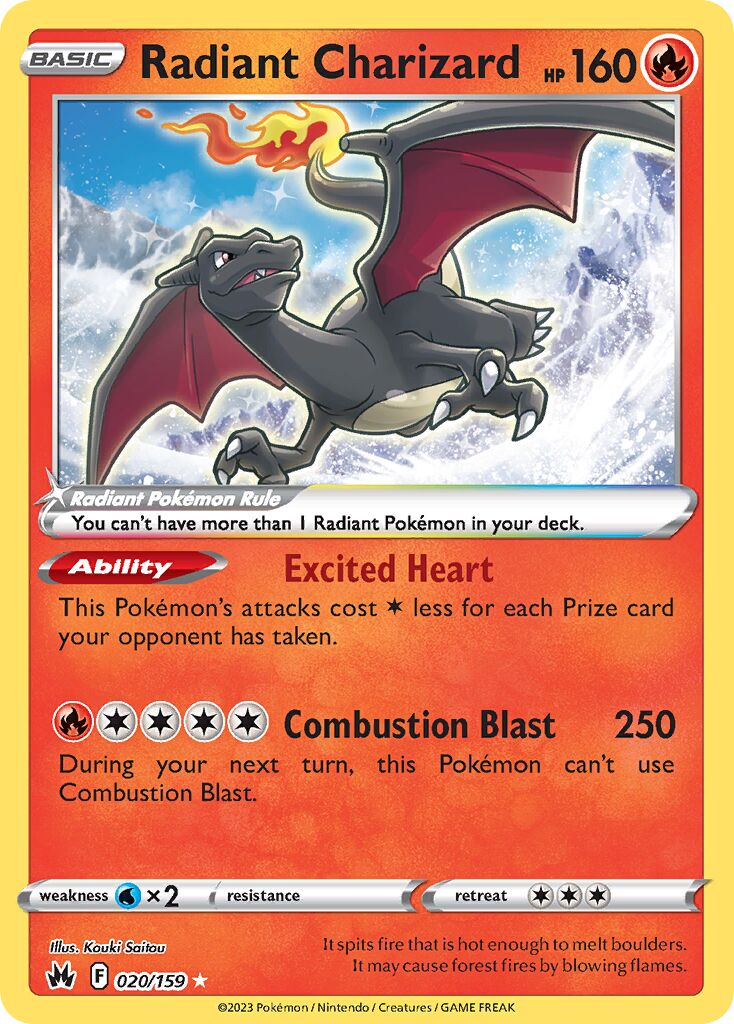 Radiant Charizard 020 — Play! Pokémon Prize Pack Series Three (English Pokémon TCG card)