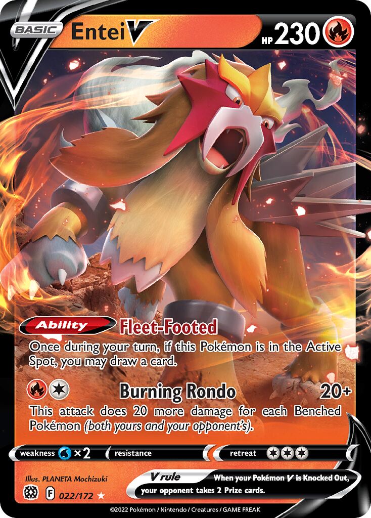Entei V 022 — Play! Pokémon Prize Pack Series Three (English Pokémon TCG card)