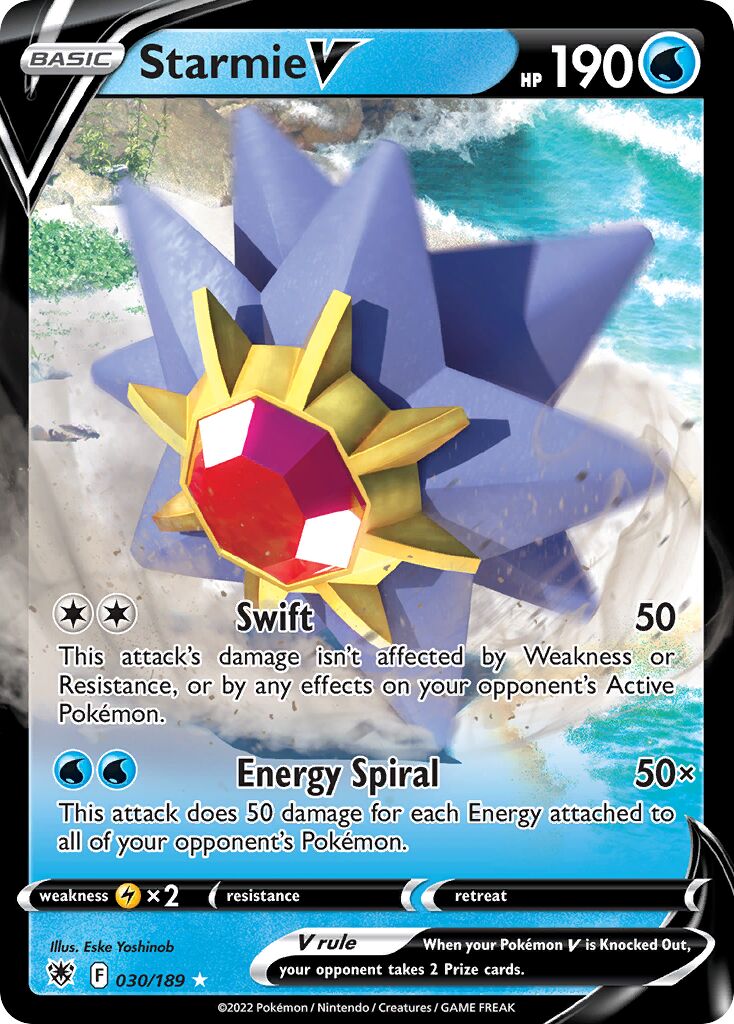Starmie V 030 — Play! Pokémon Prize Pack Series Three (English Pokémon TCG card)