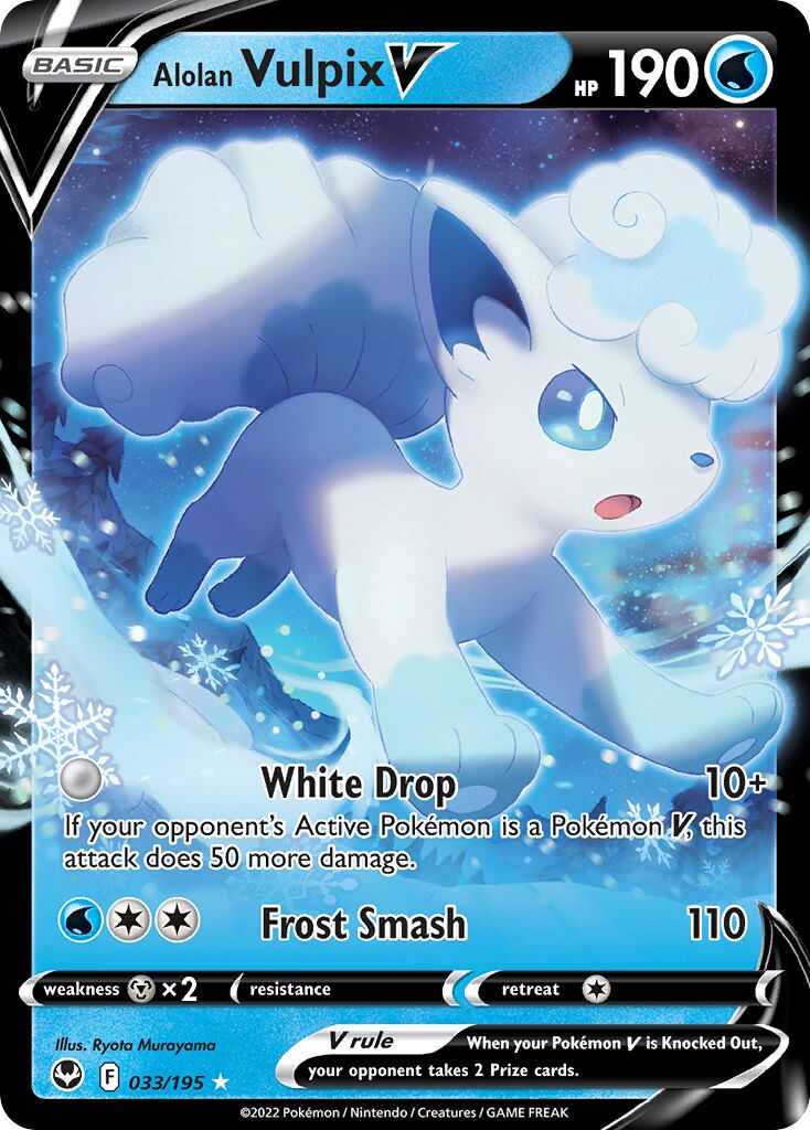 Alolan Vulpix V 033 — Play! Pokémon Prize Pack Series Three (English Pokémon TCG card)