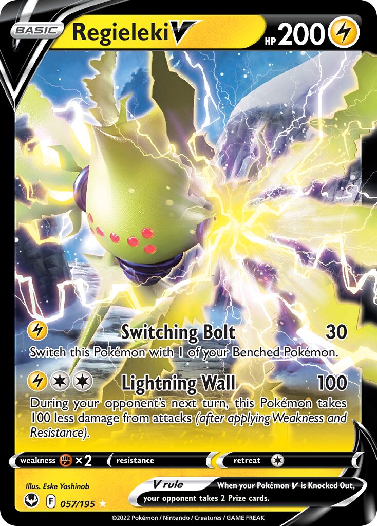 Regieleki V 057 — Play! Pokémon Prize Pack Series Three (English Pokémon TCG card)