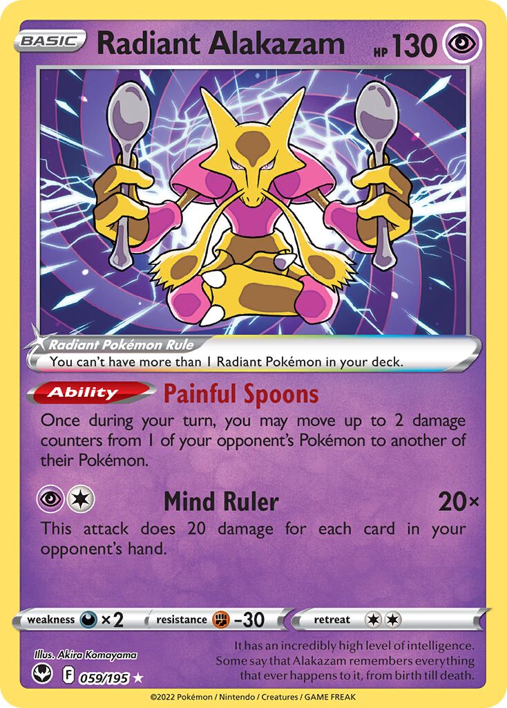 Radiant Alakazam 059 — Play! Pokémon Prize Pack Series Three (English Pokémon TCG card)
