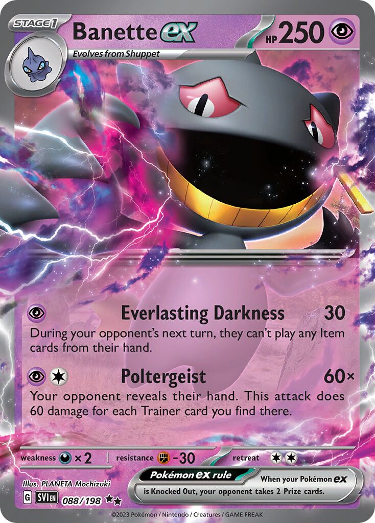 Banette ex 088 — Play! Pokémon Prize Pack Series Three (English Pokémon TCG card)