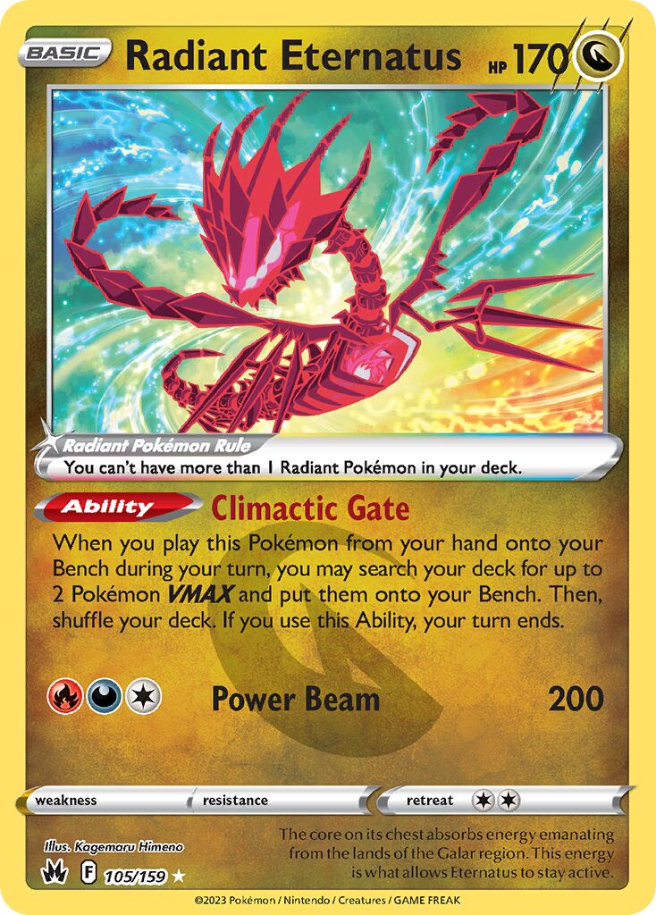 Radiant Eternatus 105 — Play! Pokémon Prize Pack Series Three (English Pokémon TCG card)
