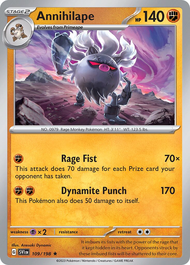 Annihilape 109 — Play! Pokémon Prize Pack Series Three (English Pokémon TCG card)