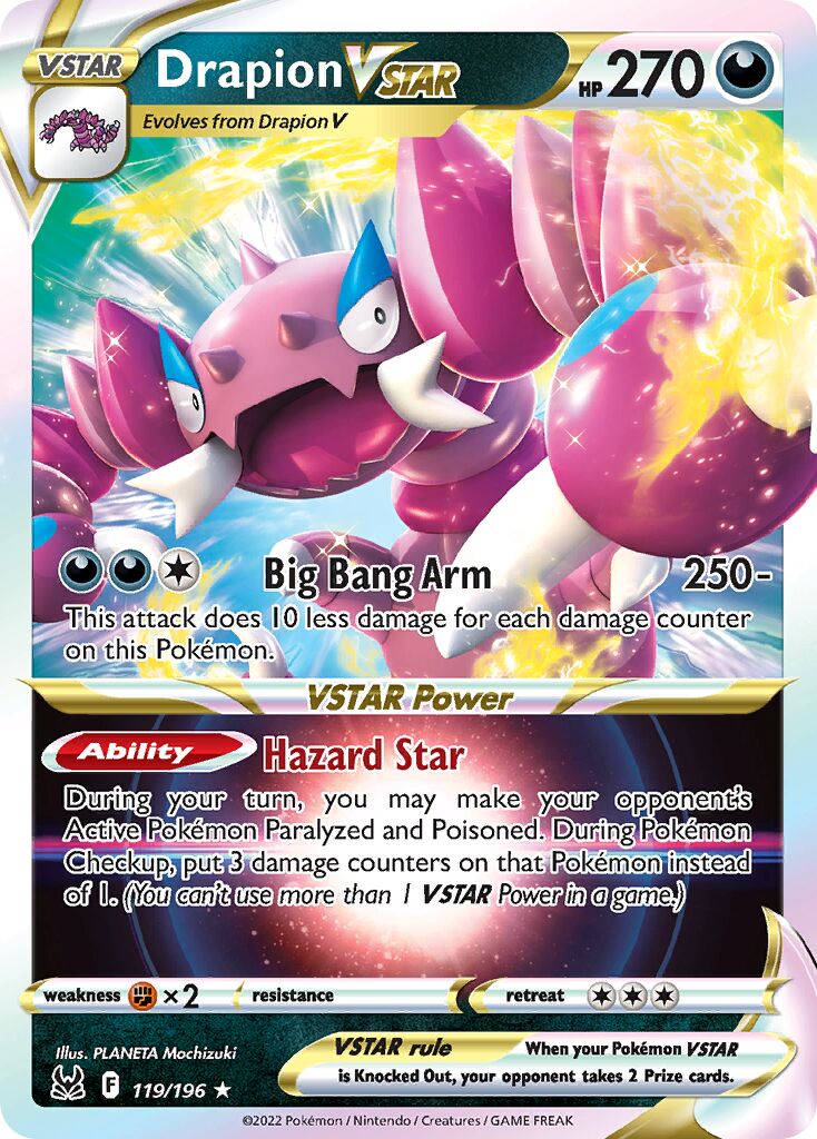 Drapion VSTAR 119 — Play! Pokémon Prize Pack Series Three (English Pokémon TCG card)