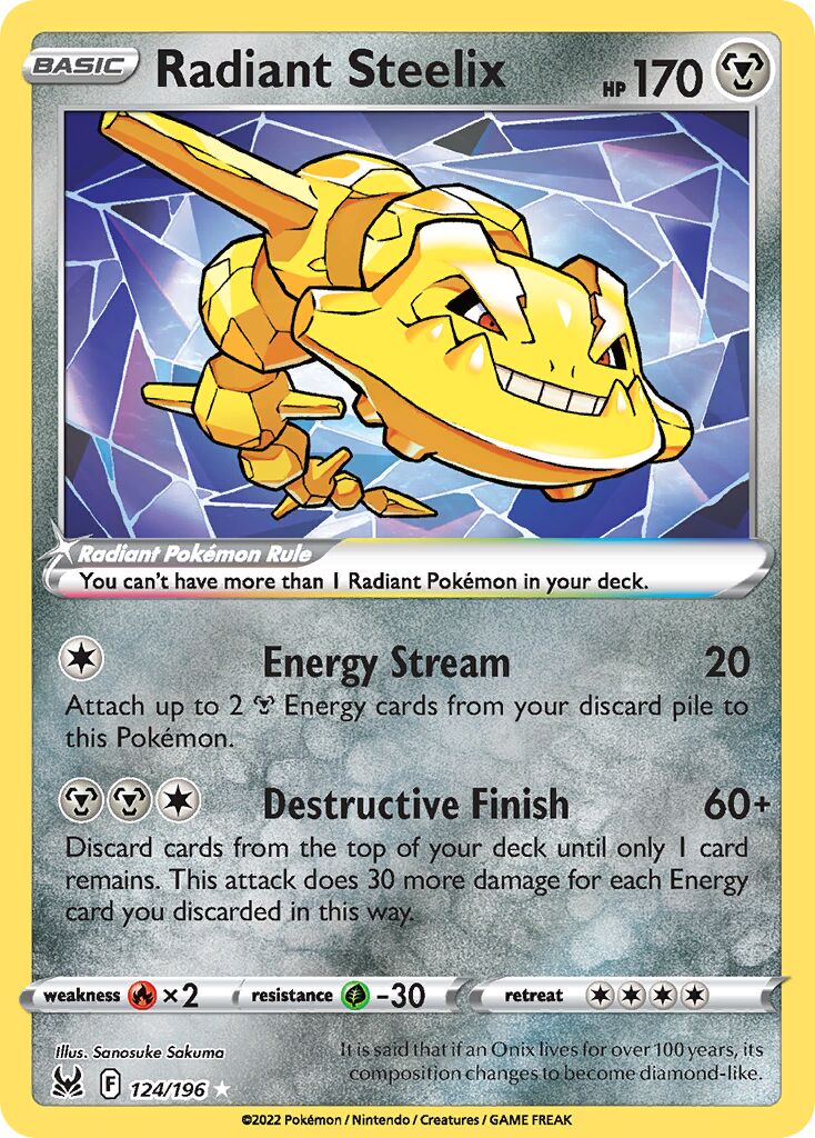 Radiant Steelix 124 — Play! Pokémon Prize Pack Series Three (English Pokémon TCG card)