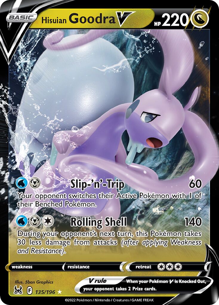 Hisuian Goodra V 135 — Play! Pokémon Prize Pack Series Three (English Pokémon TCG card)