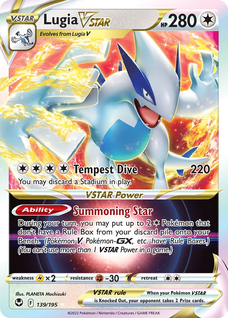 Lugia VSTAR 139 — Play! Pokémon Prize Pack Series Three (English Pokémon TCG card)