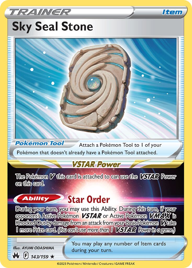 Sky Seal Stone 143 — Play! Pokémon Prize Pack Series Three (English Pokémon TCG card)