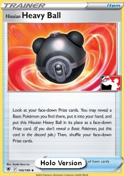 Hisuian Heavy Ball 146 — Play! Pokémon Prize Pack Series Three (English Pokémon TCG card)
