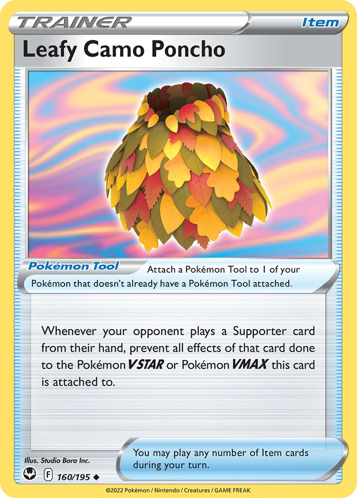 Leafy Camo Poncho 160 — Play! Pokémon Prize Pack Series Three (English Pokémon TCG card)