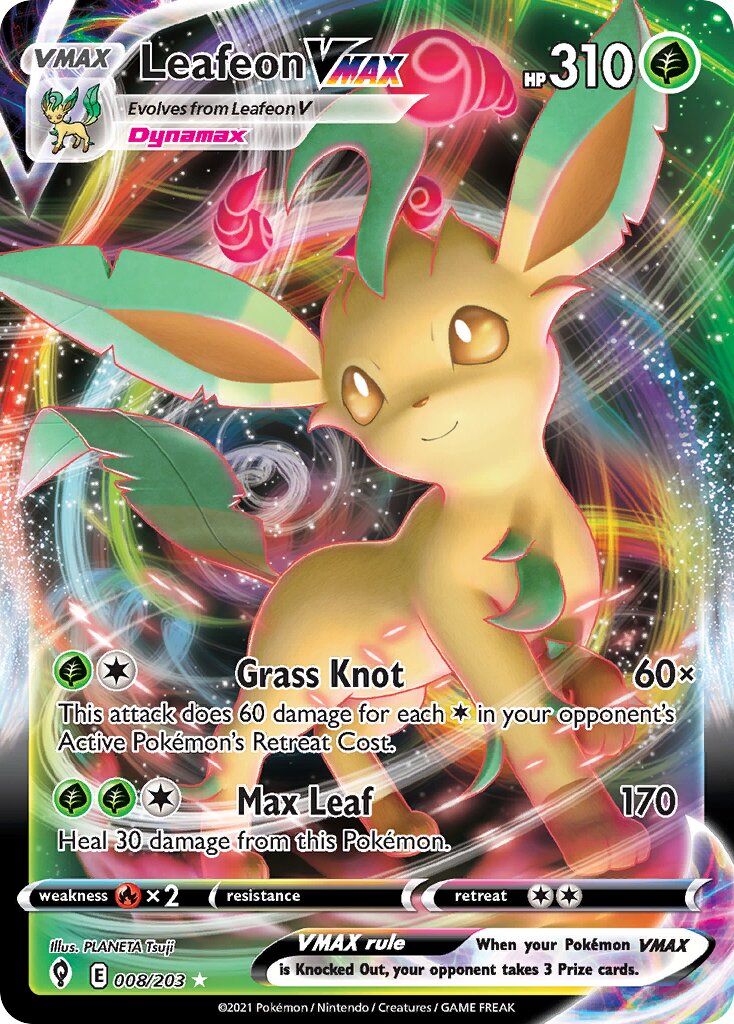 Leafeon VMAX 008 — Play! Pokémon Prize Pack Series Two (English Pokémon TCG card)