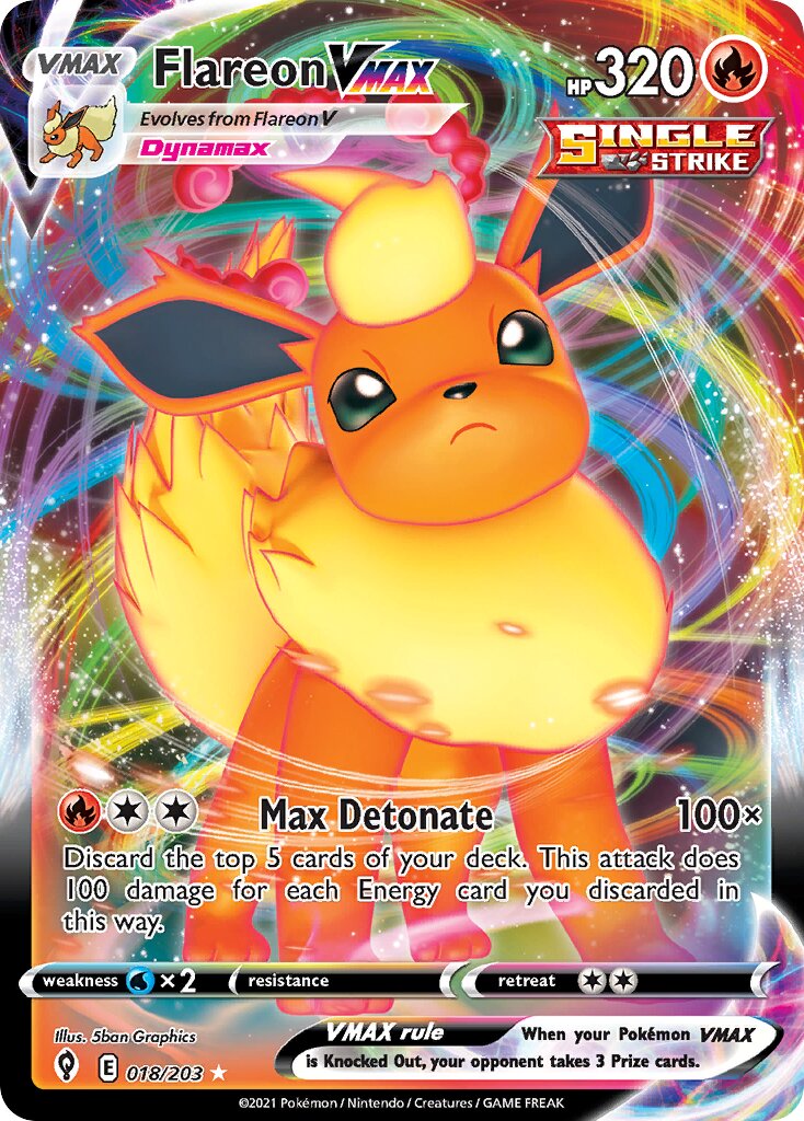 Flareon VMAX 018 — Play! Pokémon Prize Pack Series Two (English Pokémon TCG card)
