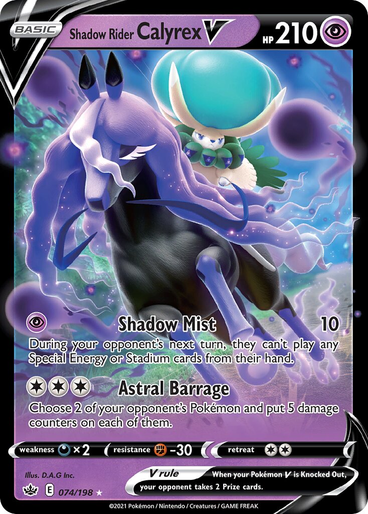 Shadow Rider Calyrex V 074 — Play! Pokémon Prize Pack Series Two (English Pokémon TCG card)