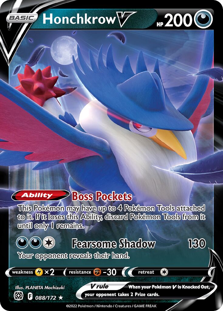 Honchkrow V 088 — Play! Pokémon Prize Pack Series Two (English Pokémon TCG card)