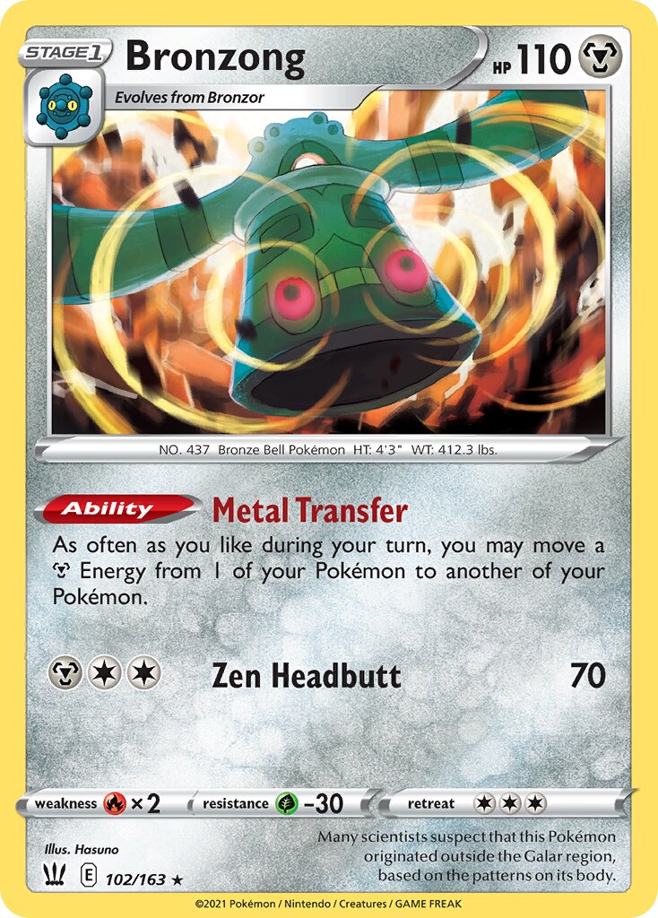 Bronzong 102 — Play! Pokémon Prize Pack Series Two (English Pokémon TCG card)