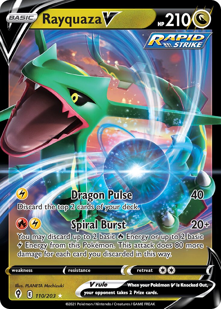 Rayquaza V 110 — Play! Pokémon Prize Pack Series Two (English Pokémon TCG card)