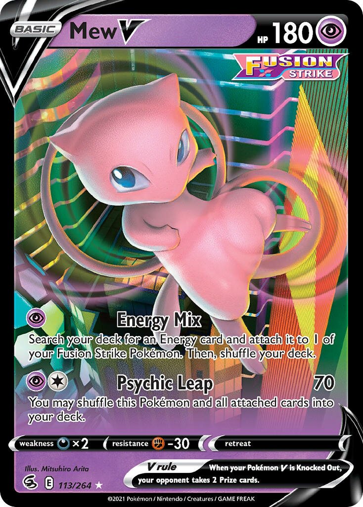 Mew V 113 — Play! Pokémon Prize Pack Series Two (English Pokémon TCG card)
