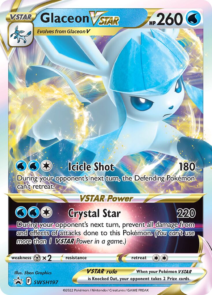 Glaceon VSTAR 197 — Play! Pokémon Prize Pack Series Two (English Pokémon TCG card)