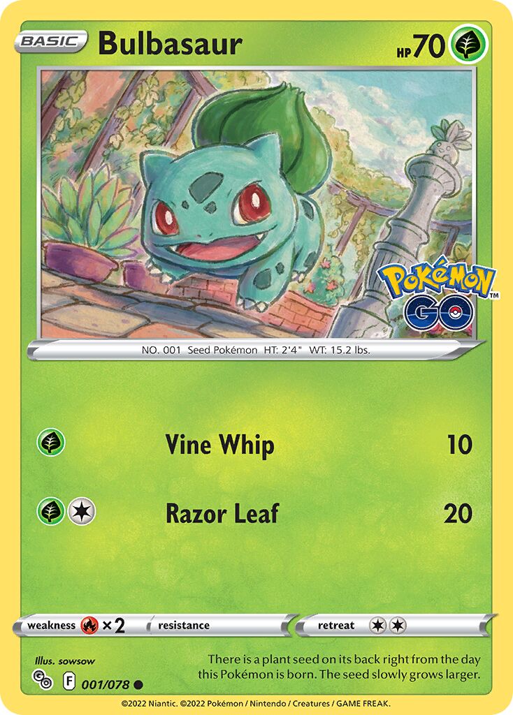Bulbasaur 001/88 — Pokémon GO (English Pokémon TCG card)