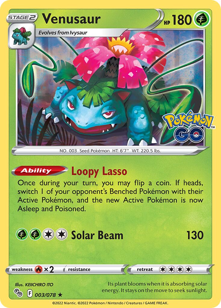Venusaur 003/88 — Pokémon GO (English Pokémon TCG card)
