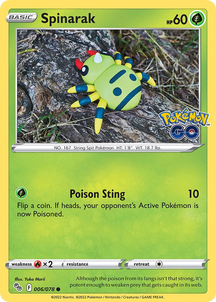 Spinarak 006/88 — Pokémon GO (English Pokémon TCG card)