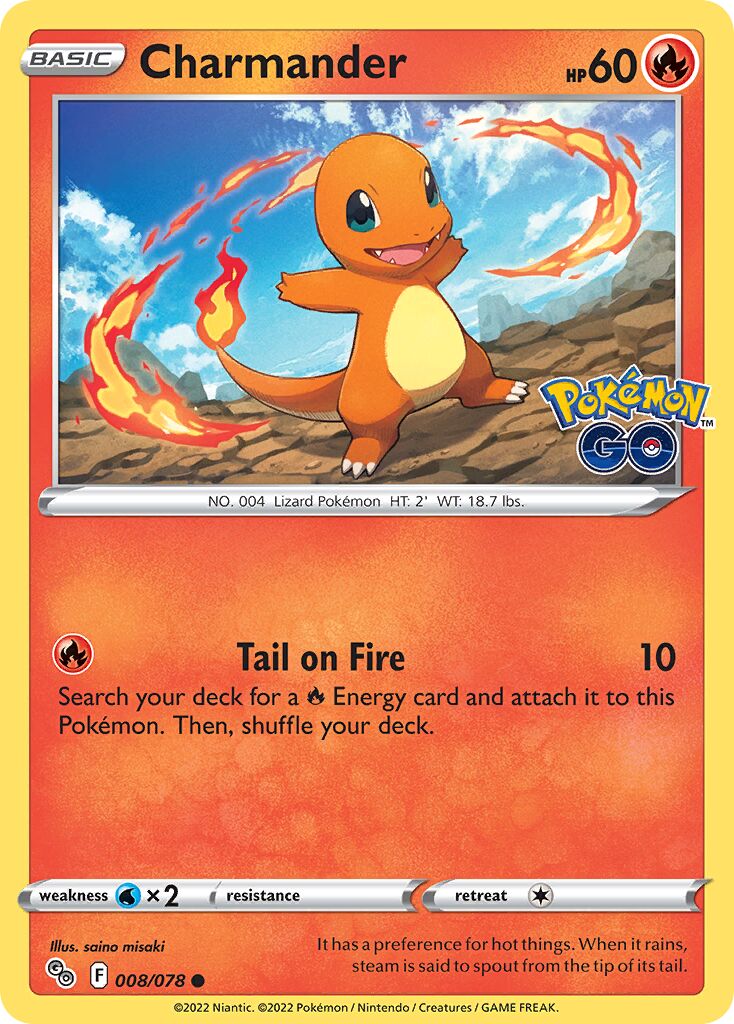 Charmander 008/88 — Pokémon GO (English Pokémon TCG card)