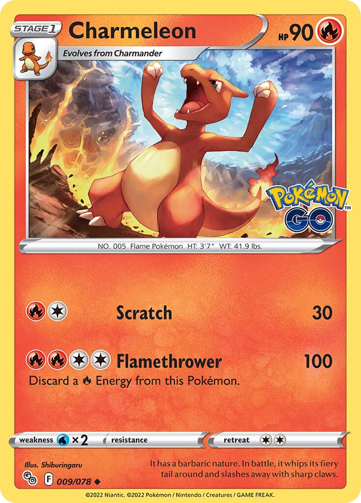 Charmeleon 009/88 — Pokémon GO (English Pokémon TCG card)