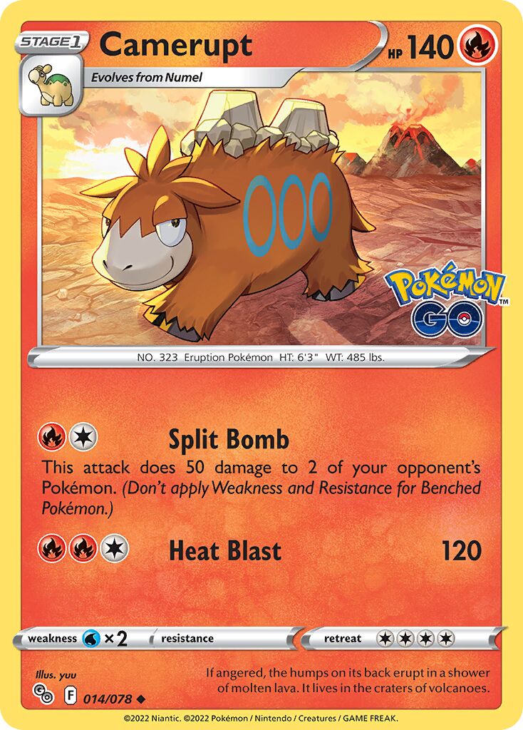 Camerupt 014/88 — Pokémon GO (English Pokémon TCG card)