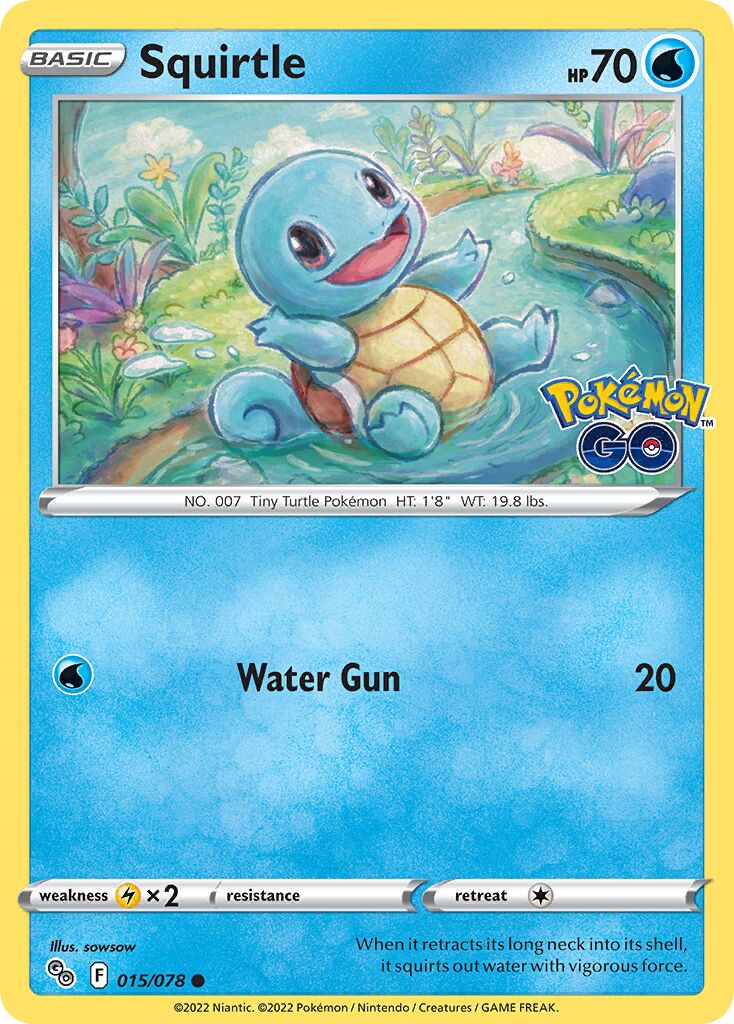 Squirtle 015/88 — Pokémon GO (English Pokémon TCG card)