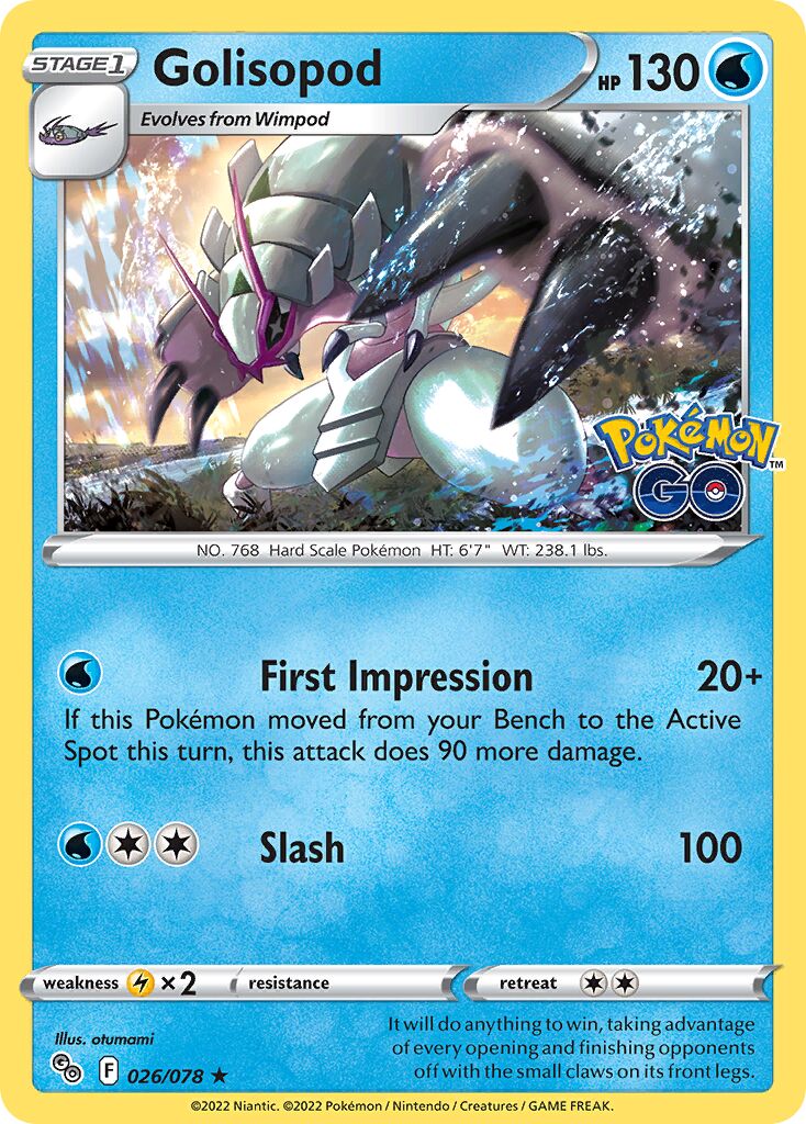 Golisopod 026/88 — Pokémon GO (English Pokémon TCG card)