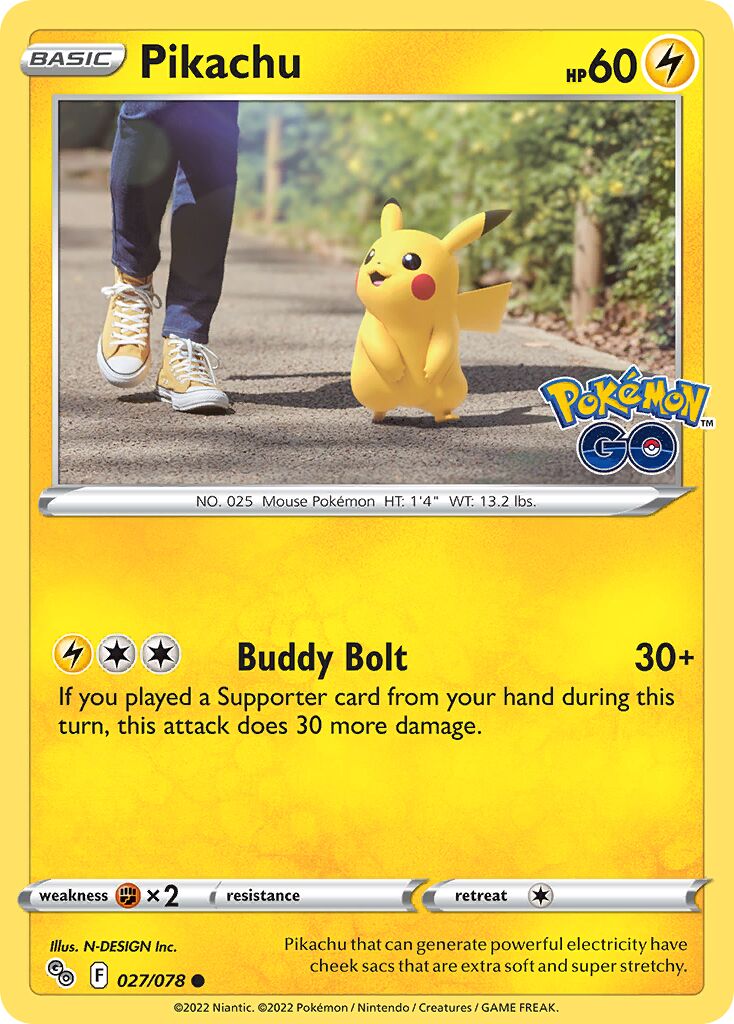 Pikachu 027/88 — Pokémon GO (English Pokémon TCG card)