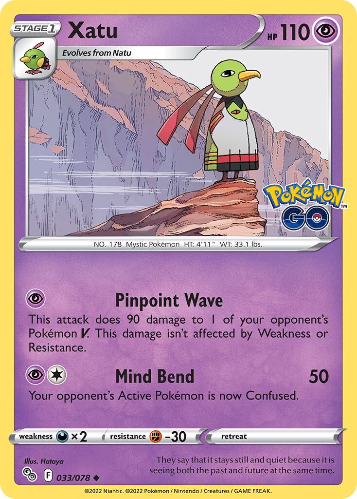 Xatu 033/88 — Pokémon GO (English Pokémon TCG card)