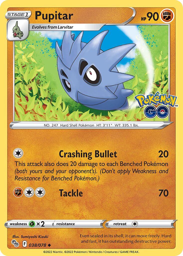 Pupitar 038/88 — Pokémon GO (English Pokémon TCG card)